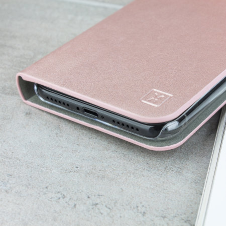 Olixar Leather-Style iPhone XS Plånboksfodral - Rosé Guld