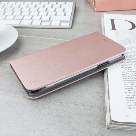 Olixar Leather-Style iPhone XS Plånboksfodral - Rosé Guld