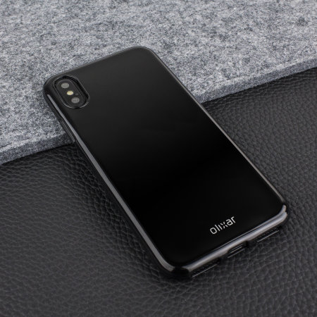 Coque iPhone XS Olixar FlexiShield en gel résistant – Noire