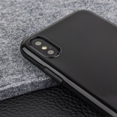 Coque iPhone XS Olixar FlexiShield en gel résistant – Noire