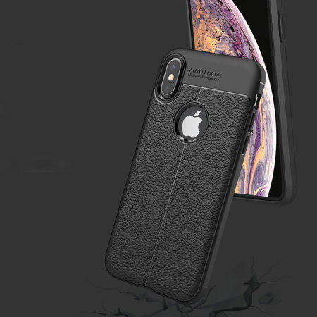 Coque iPhone XS Olixar Attache simili cuir – Flexible & robuste – Noir