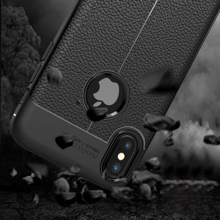 Coque iPhone XS Olixar Attache simili cuir – Flexible & robuste – Noir