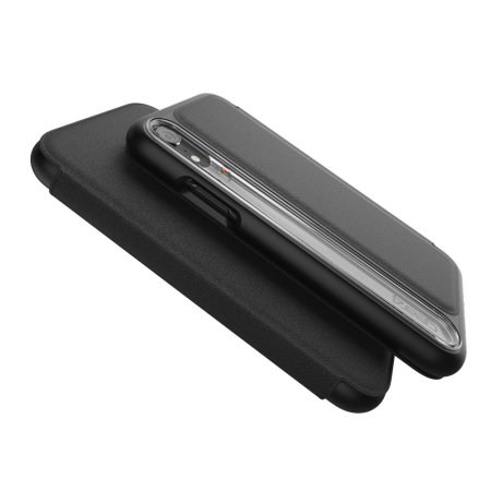 steek interieur diep GEAR4 Oxford iPhone XR Slim Leather Wallet Case - Black