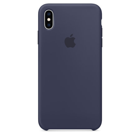 official apple iphone xs max silicone case - midnight blue