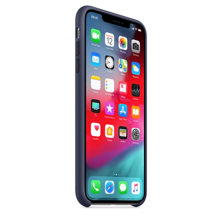 official apple iphone xs max silicone case - midnight blue