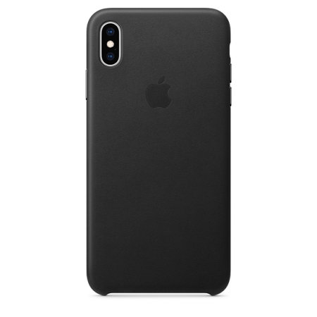 official apple iphone xs max leather case - black