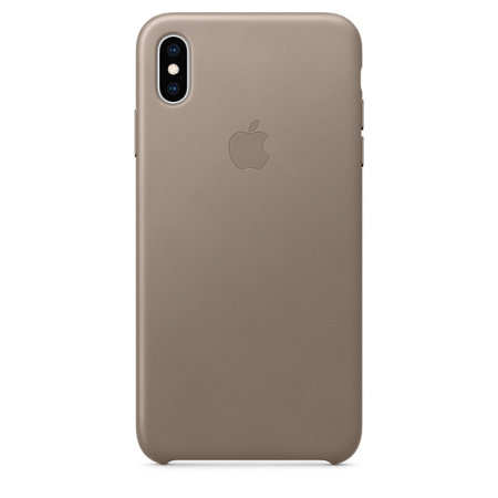 official apple iphone xs max leather case - taupe