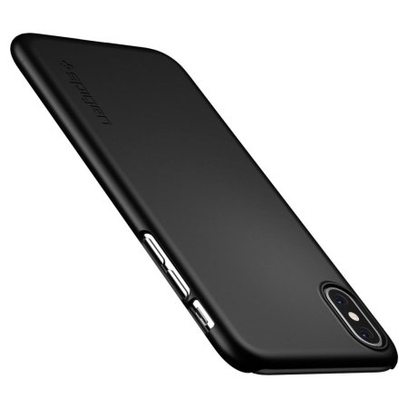 spigen thin fit iphone xs shell case - matte black