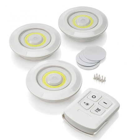 AGL Remote Controlled Wireless LED Lights - 3 Pack