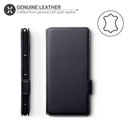 Olixar Sony Xperia XZ3 Genuine Leather Wallet Case - Black
