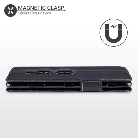 Olixar Sony Xperia XZ3 Genuine Leather Wallet Case - Black