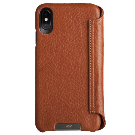 vaja wallet agenda iphone xs max premium leather case - tan