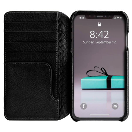 Vaja Wallet Agenda iPhone XS Max Premium Leather Case - Black