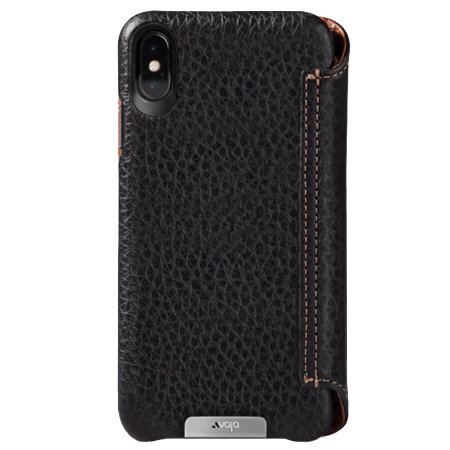 Funda iPhone XS Max de cuero premium Vaja Wallet LP  - Negra/ tostada