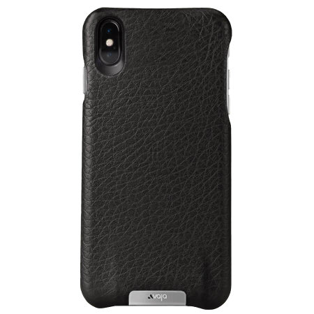 Coque iPhone XS Max Vaja Grip en cuir véritable haut de gamme – Noir