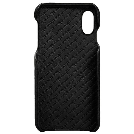 Coque iPhone XS Max Vaja Grip en cuir véritable haut de gamme – Noir