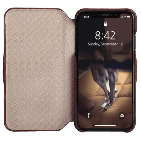 Vaja Folio iPhone XS Max Premium Leather Case - Brown