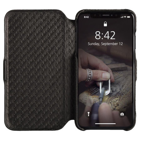 Vaja Folio iPhone XS Max Premium Leather Case - Black
