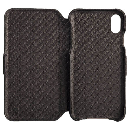 Vaja Folio iPhone XS Max Premium Leather Case - Black