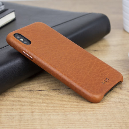 Vaja Grip Slim iPhone XS Premium Ledertasche - Tan