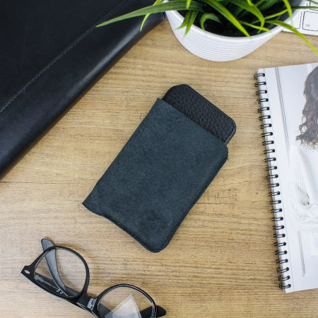 Housse iPhone XS Vaja Agenda MG en cuir supérieur – Noir