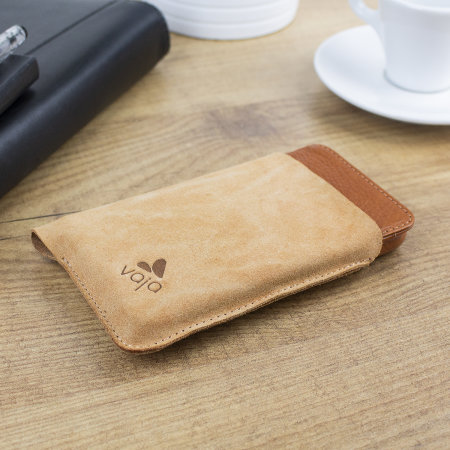Vaja Wallet Agenda iPhone XS Premium Leather Case - Tan