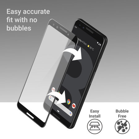Olixar Google Pixel 3 Full Cover Glass Screen Protector - Black