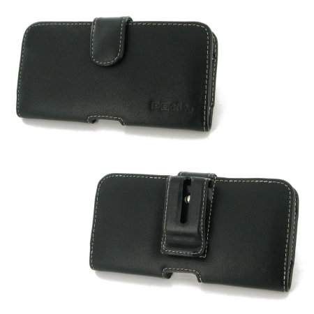 Housse iPhone XS PDair horizontale en cuir véritable – Noir