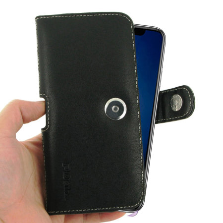 PDair iPhone XR Leather Horizontal Pouch Case - Black