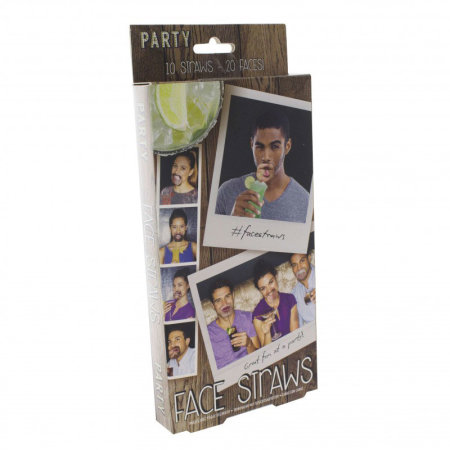 Quirky Party Face Straw Toppers - 10 Party Straws