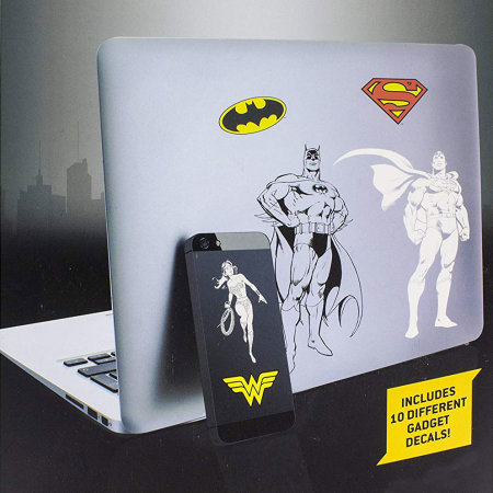 DC Comics Gadget Decals - 10 Vinyl Laptop Stickers inc Batman Superman