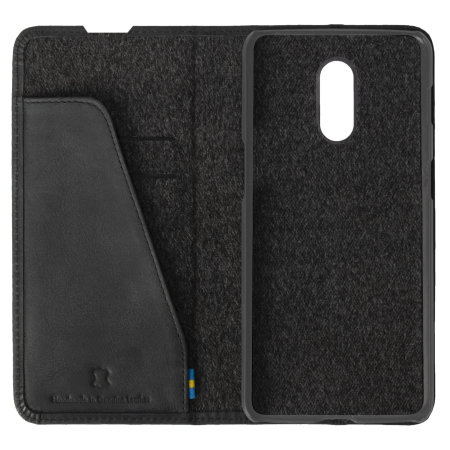 Krusell Sunne 2 Card OnePlus 6T Leather Wallet Case - Black