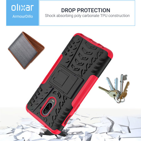 Olixar ArmourDillo OnePlus 6T Protective Case - Red