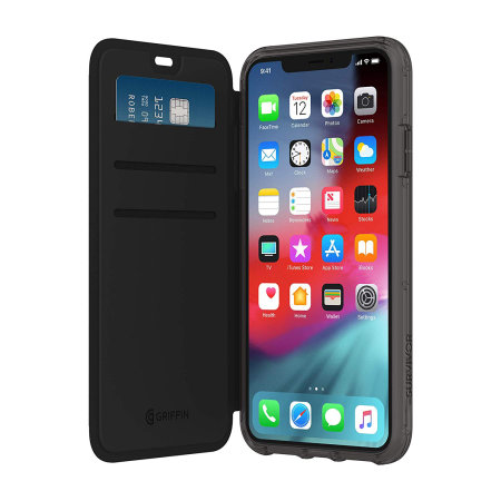 griffin survivor clear iphone xs max wallet case - black / clear