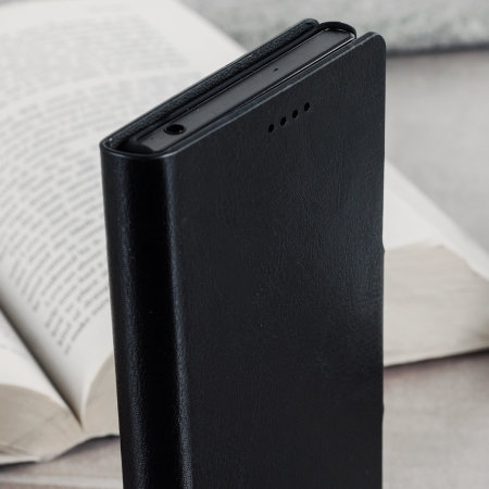 Olixar Leather-Style Sony Xperia 10 Wallet Stand Case - Black