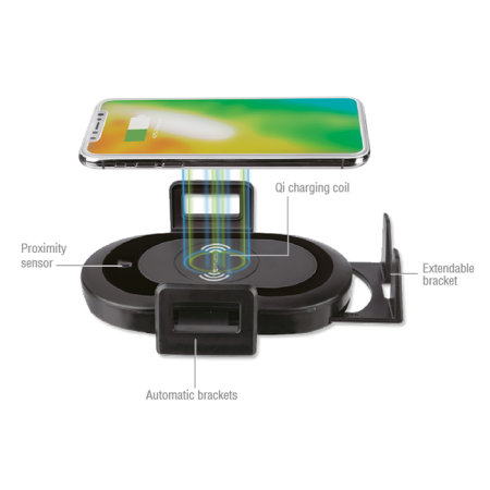 4smarts VoltBeam Sensor Wireless Fast Charging Car Holder - Black