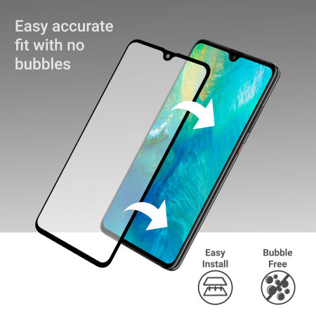 Olixar Full Cover Tempered Glas Huawei Mate 20 Displayschutz- Schwarz