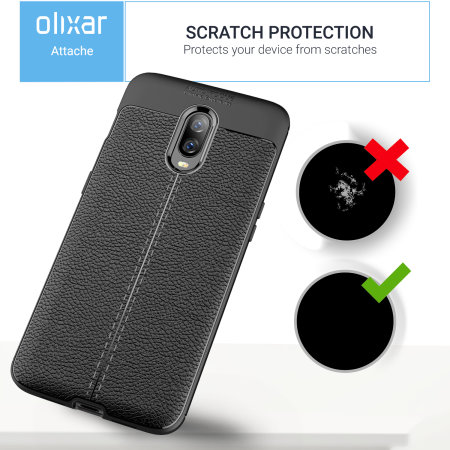 Coque OnePlus 6T Olixar Attache Premium simili cuir – Noir