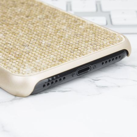 LoveCases iPhone XS Gel Case - Gold Luxury Crystal