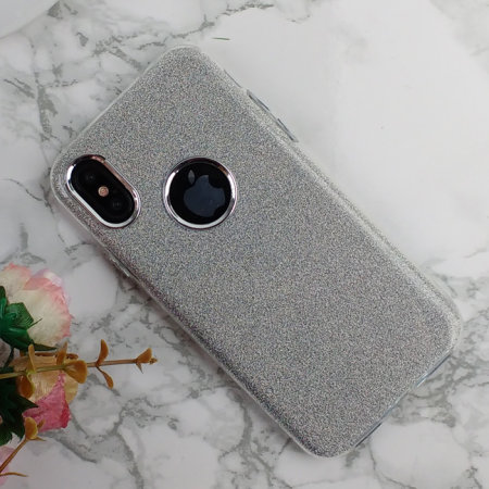 iphone xs glitter case - lovecases - silver