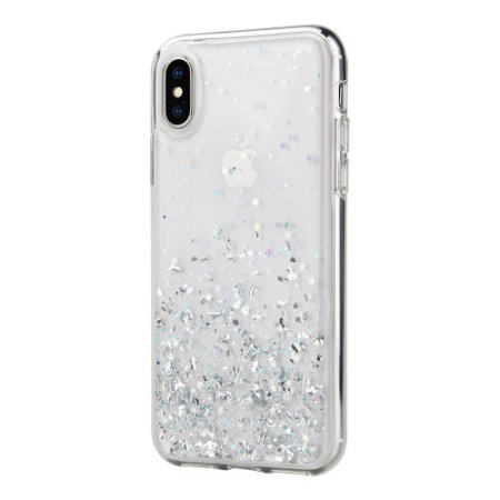 switcheasy starfield iphone xs glitter case - clear