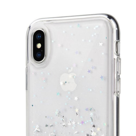 switcheasy starfield iphone xs glitter case - clear