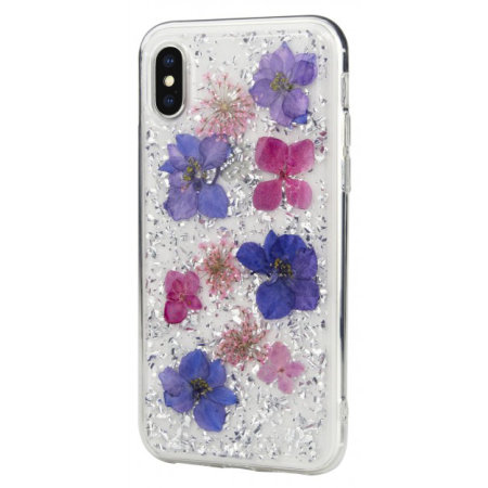 SwitchEasy Flash iPhone XS Max Natural Flower Case - Purple