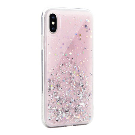switcheasy starfield iphone xs max glitter case - pink