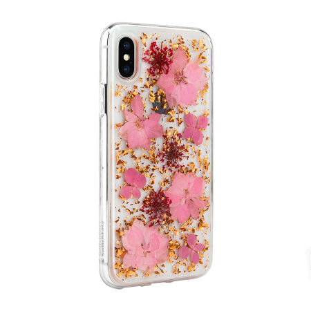 switcheasy flash iphone xr natural flower case - luscious pink
