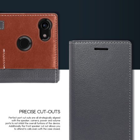 Obliq K3 Google Pixel 3 XL Leather Style Wallet Case - Grey / Brown