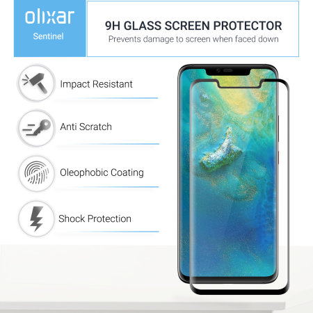 Olixar Sentinel Huawei Mate 20 Pro Case & Glass Screen Protector-Black