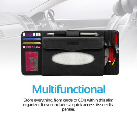 Promate CarCaddy Multi-Function Car Visor CD & Card Organiser - Black