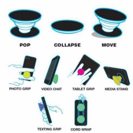 PopSockets Universal Smartphone 2 en 1 - Mármol Negro