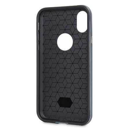 olixar xduo iphone xs case - carbon fibre metallic grey